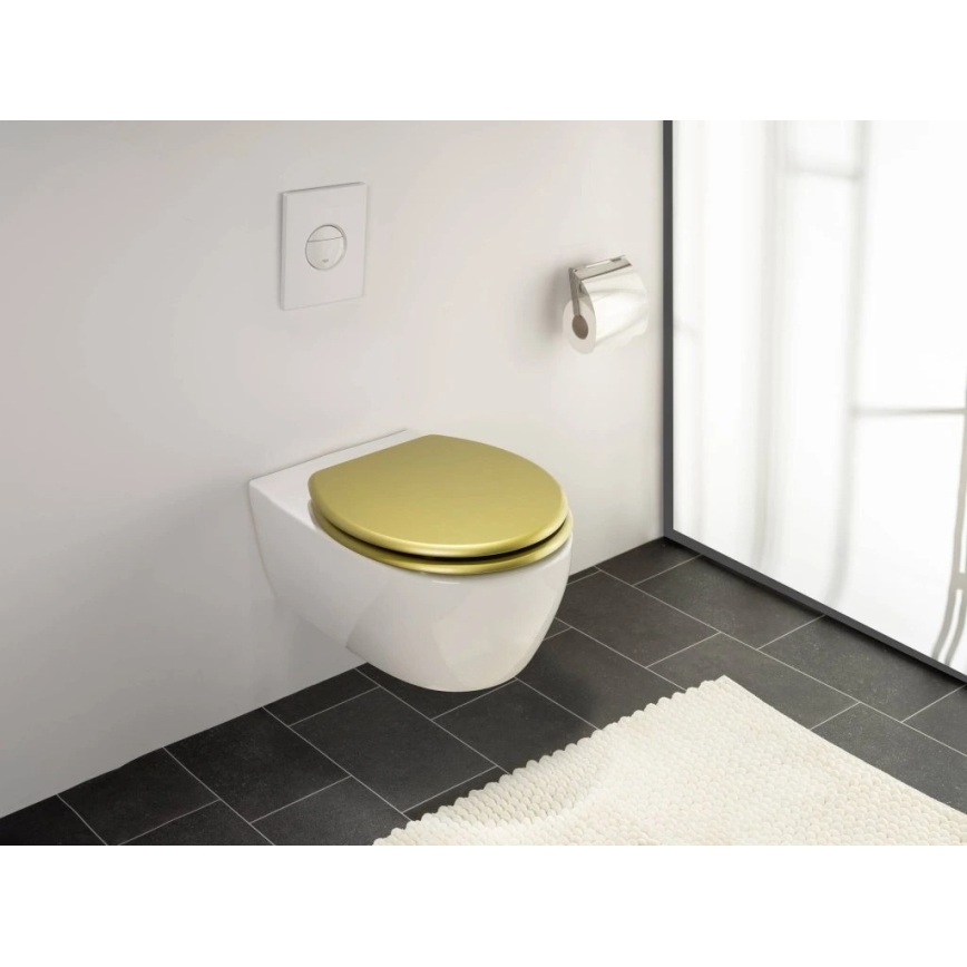 WENKO 26010100 - Sedile WC ALDENO 37x41 cm oro/argento