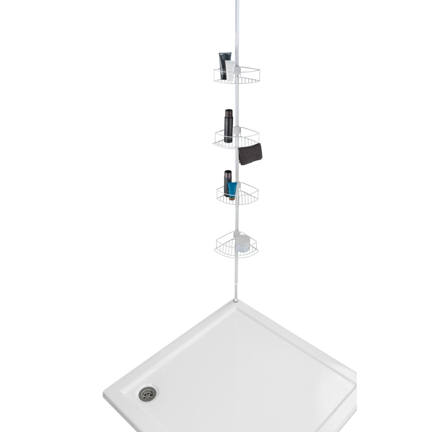 WENKO 26015100 - Mensola angolare DOLCEDO 31x230 cm acciaio inox/bianco