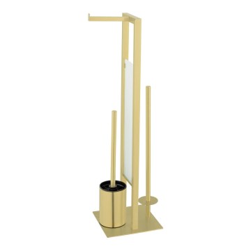 WENKO 26034100 - Set WC RIVALTA 18x70 cm acciaio inox/dorato/bianco/nero