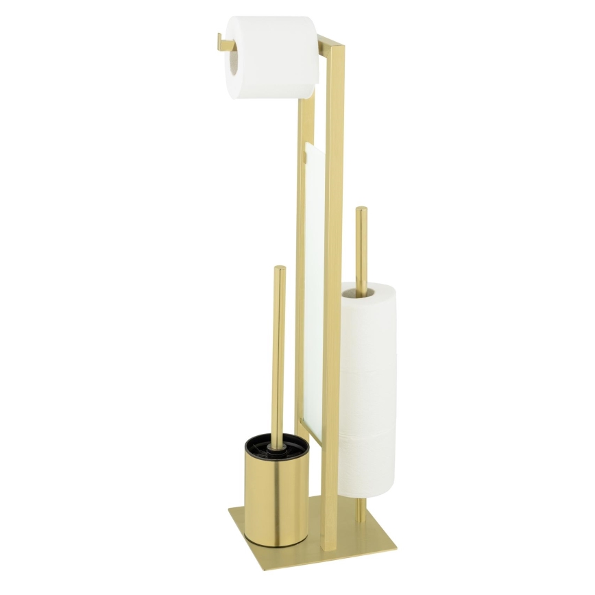 WENKO 26034100 - Set WC RIVALTA 18x70 cm acciaio inox/dorato/bianco/nero