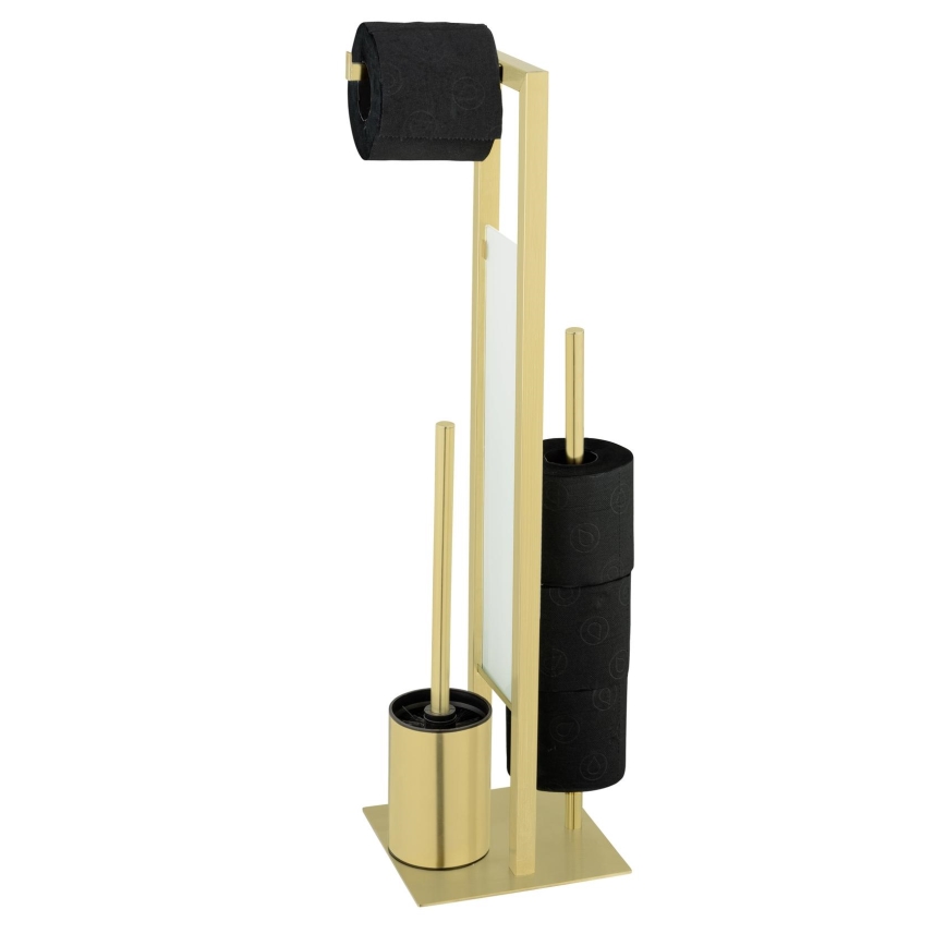 WENKO 26034100 - Set WC RIVALTA 18x70 cm acciaio inox/dorato/bianco/nero