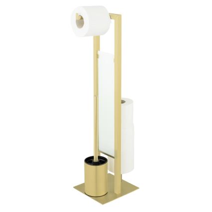 WENKO 26034100 - Set WC RIVALTA 18x70 cm acciaio inox/dorato/bianco/nero