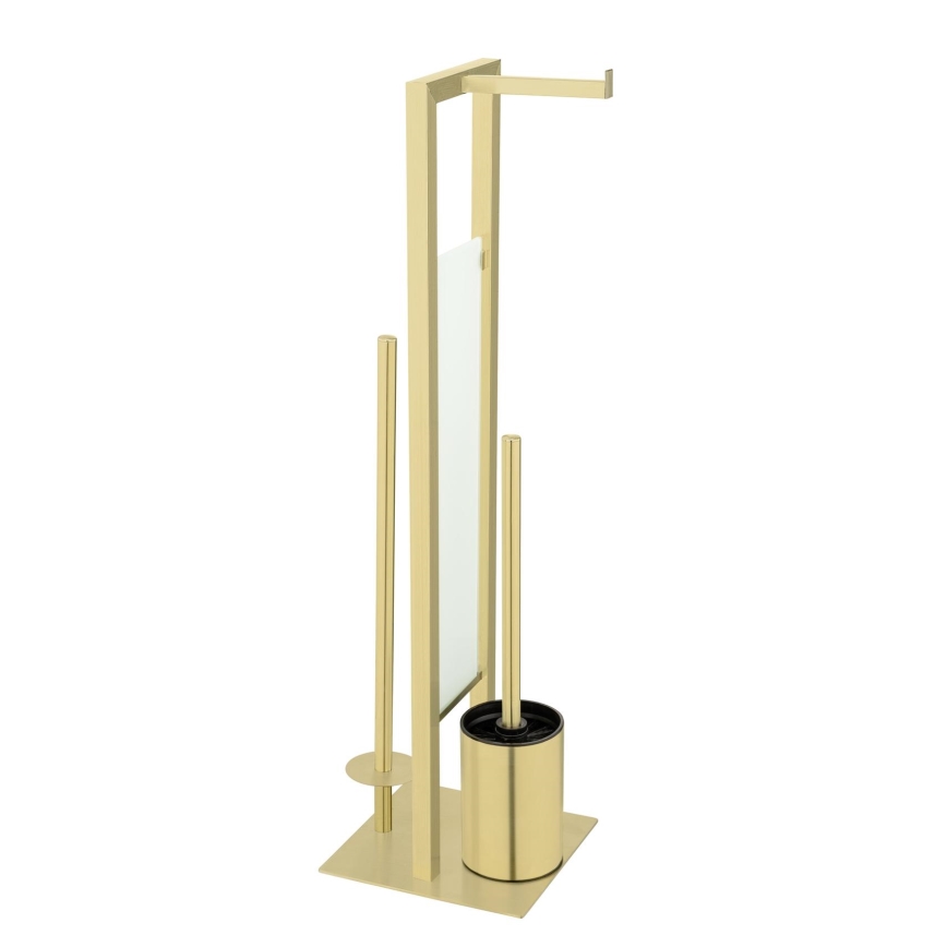 WENKO 26034100 - Set WC RIVALTA 18x70 cm acciaio inox/dorato/bianco/nero