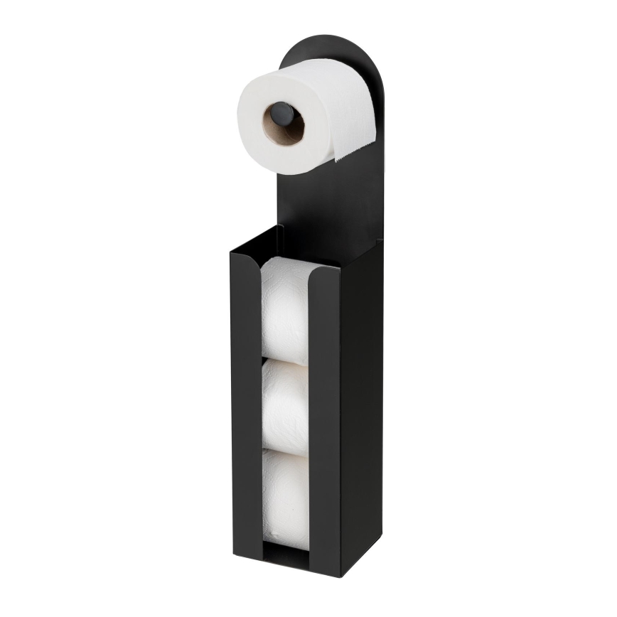 WENKO 26059100 - Porta rotoli AGIRA 12x54 cm nero