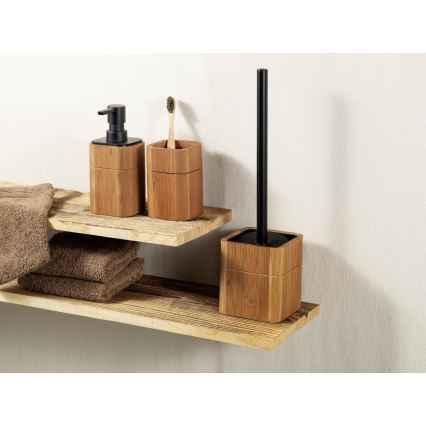 WENKO 26102100 - Dispenser per sapone SERRO 7,5x16,5 cm marrone/nero