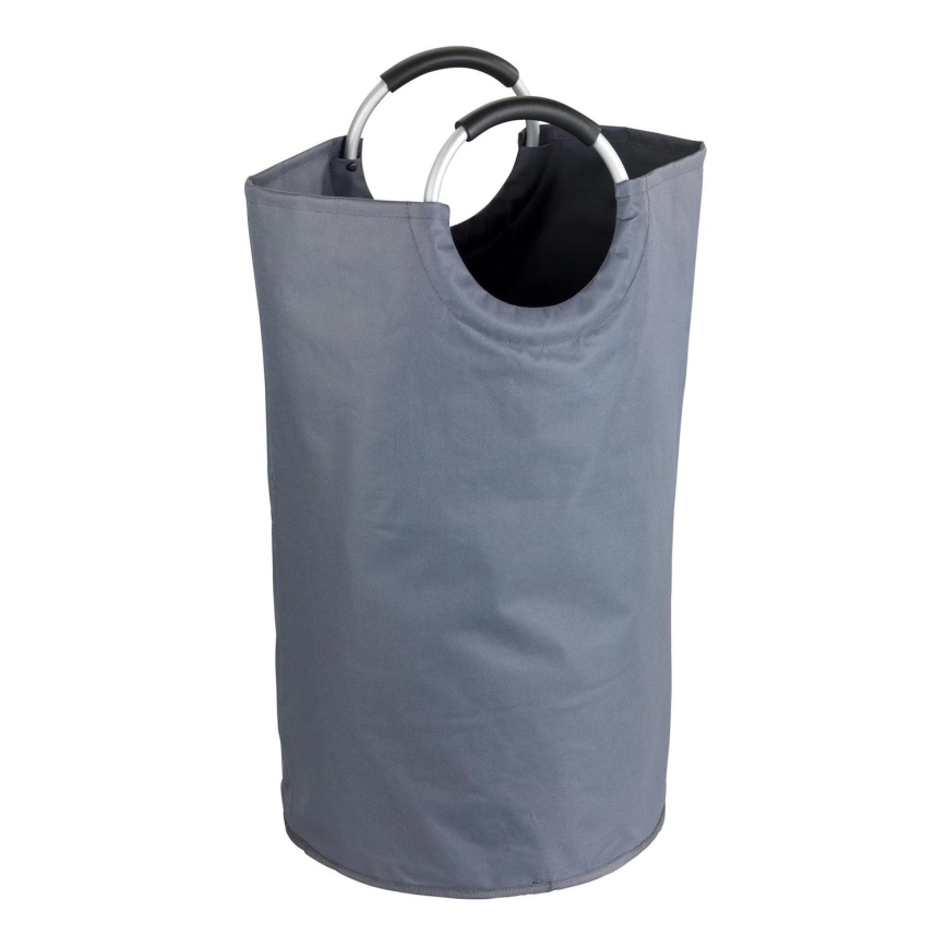 WENKO 3440803100 - Cesto per il bucato JUMBO 38x72 cm antracite/argento/nero
