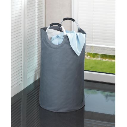 WENKO 3440803100 - Cesto per il bucato JUMBO 38x72 cm antracite/argento/nero