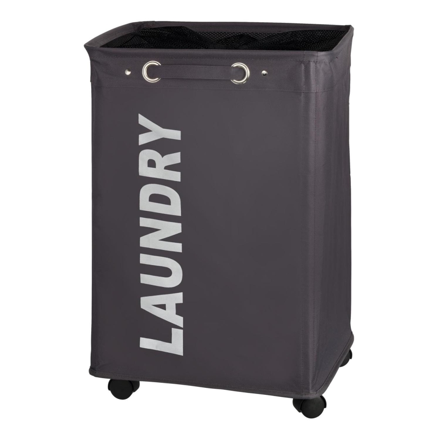 WENKO 3450112100 - Cesto portabiancheria QUADRO 40x60 cm grigio/nero