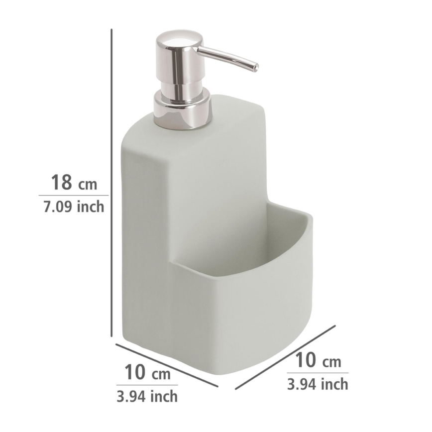 WENKO 3620116100 - Dispenser di sapone FESTIVAL 10x18 cm grigio