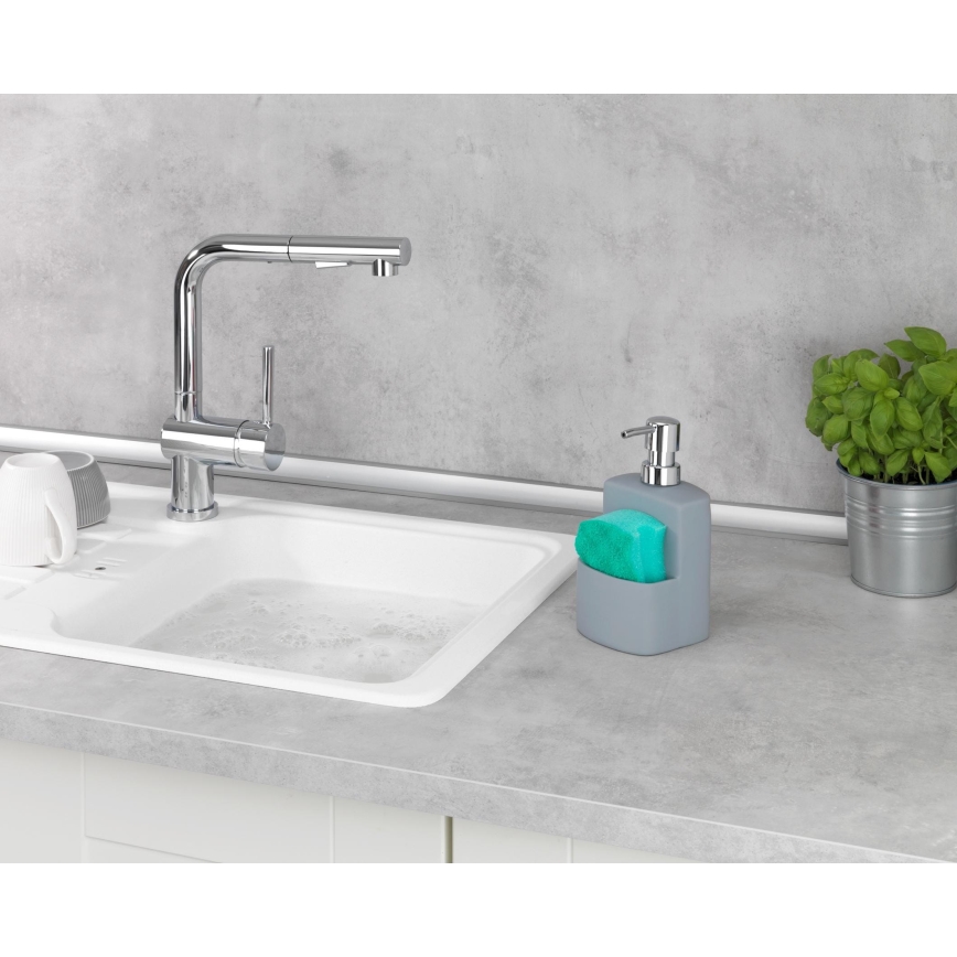 WENKO 3620116100 - Dispenser di sapone FESTIVAL 10x18 cm grigio