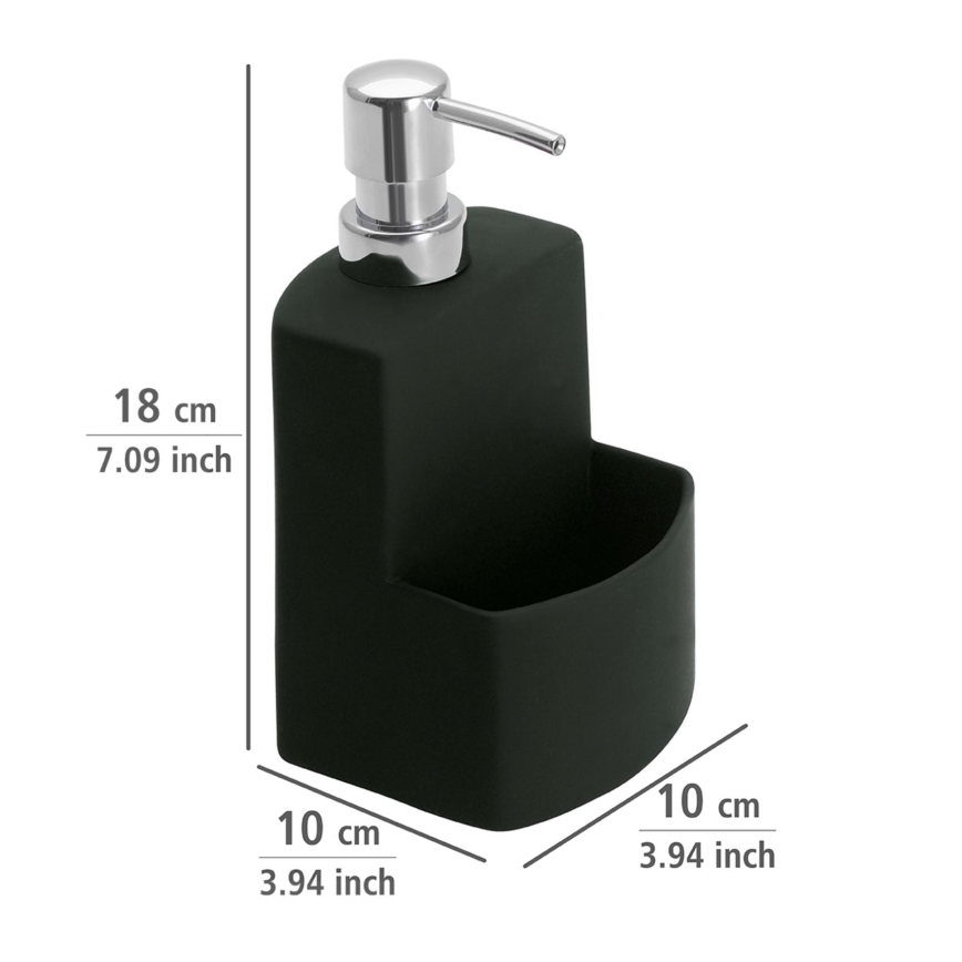 WENKO 3620117800 - Dispenser di sapone FESTIVAL 10x18 cm nero