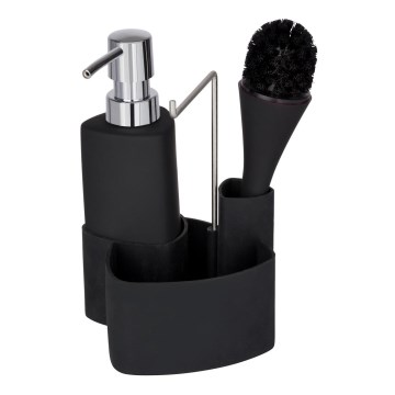 WENKO 3620127800 - Set per il lavaggio EMPIRE 11x19 cm nero/argento