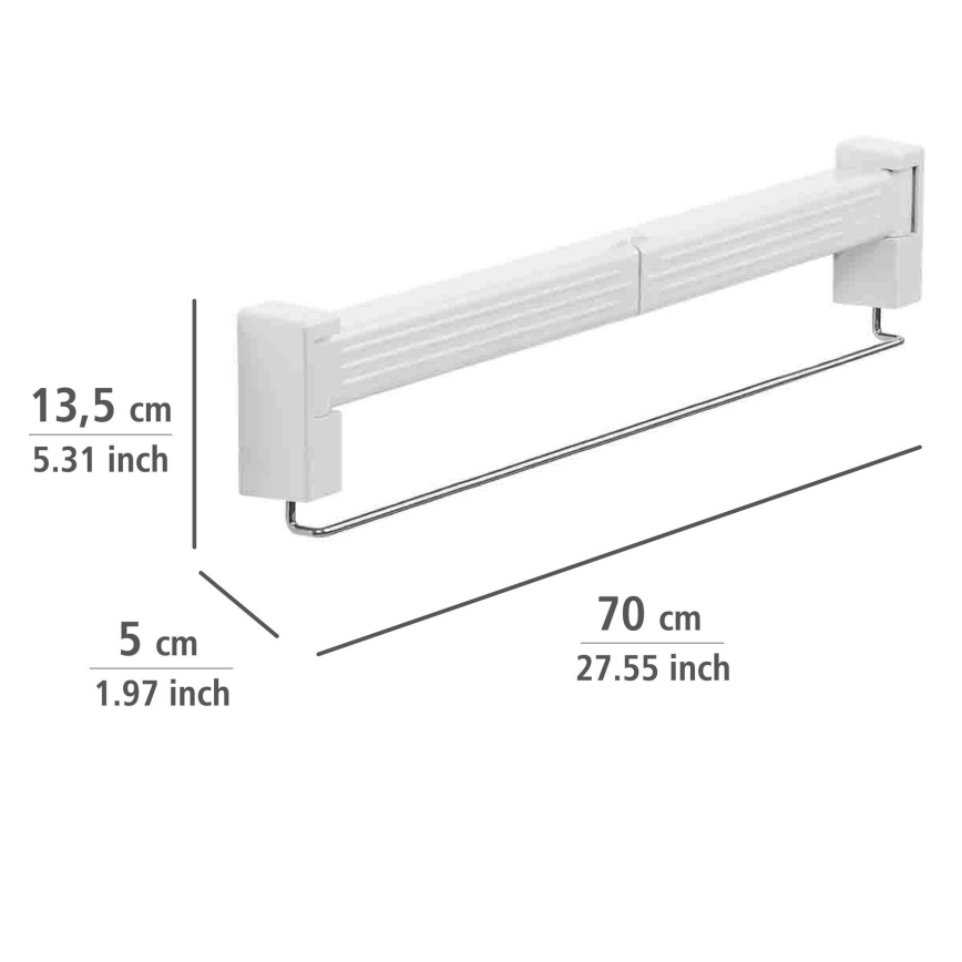 WENKO 3770013100 - Stendibiancheria BUTTERFLY 70x13,5 cm argento/bianco