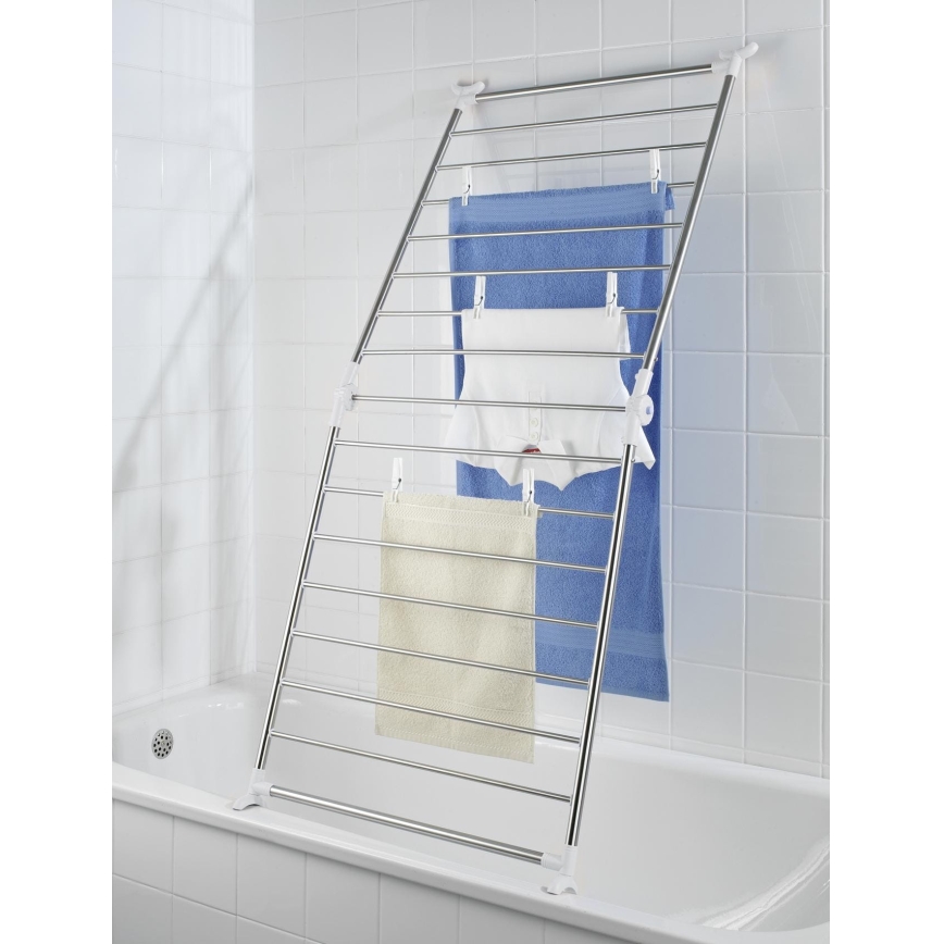 WENKO 3772020100 - Stendibiancheria PROFI 65x150 cm acciaio inox/argento/bianco