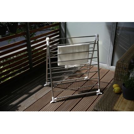 WENKO 3772020100 - Stendibiancheria PROFI 65x150 cm acciaio inox/argento/bianco