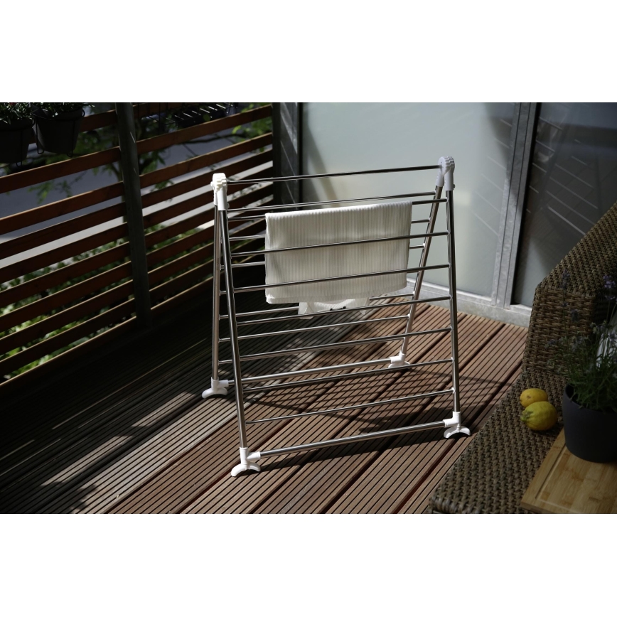 WENKO 3772020100 - Stendibiancheria PROFI 65x150 cm acciaio inox/argento/bianco