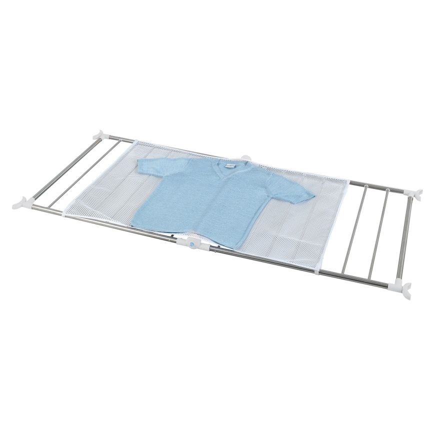 WENKO 3772020100 - Stendibiancheria PROFI 65x150 cm acciaio inox/argento/bianco