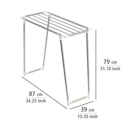 WENKO 3774020100 - Stendibiancheria PROFI SINGLE 87x79 cm acciaio inox/argento/bianco