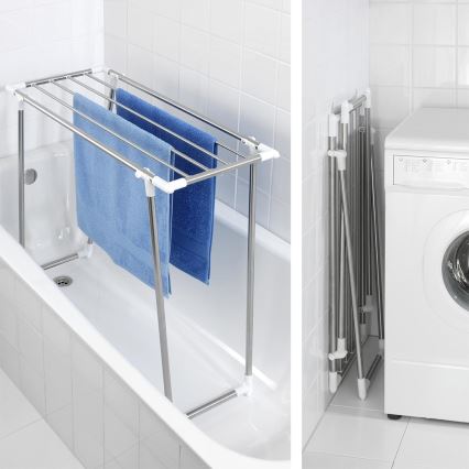 WENKO 3774020100 - Stendibiancheria PROFI SINGLE 87x79 cm acciaio inox/argento/bianco