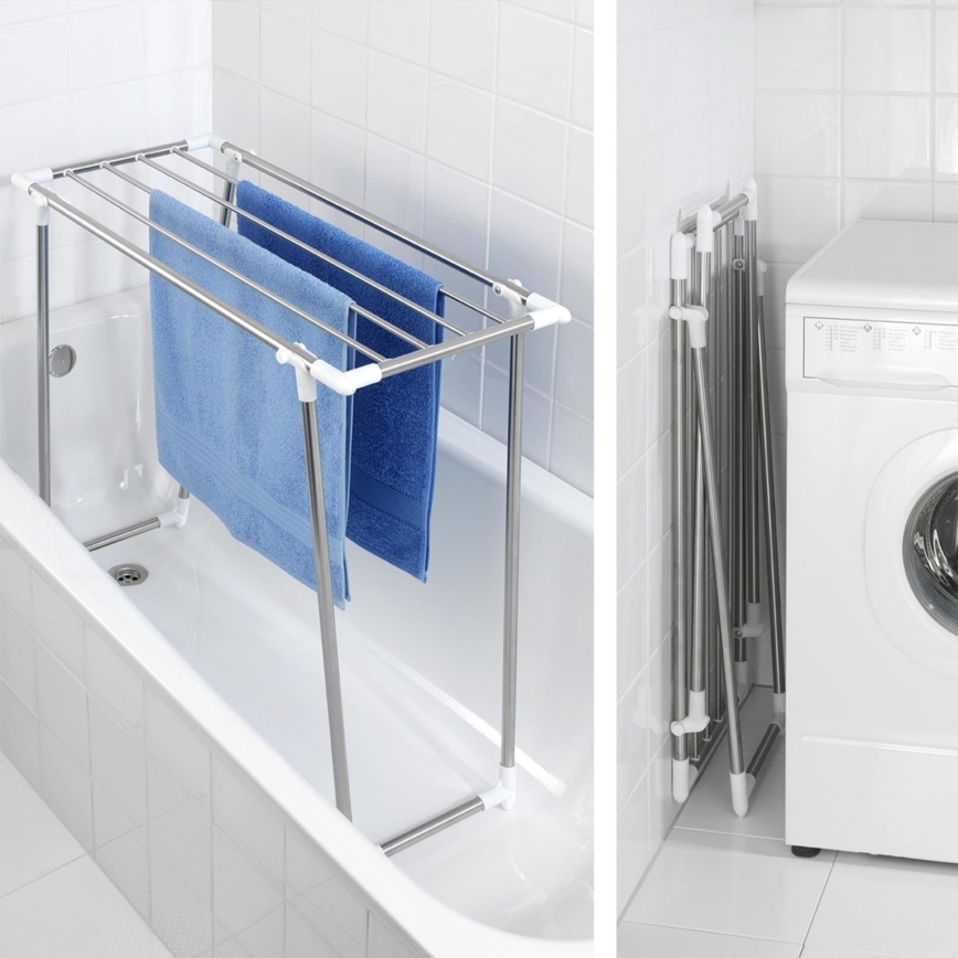 WENKO 3774020100 - Stendibiancheria PROFI SINGLE 87x79 cm acciaio inox/argento/bianco