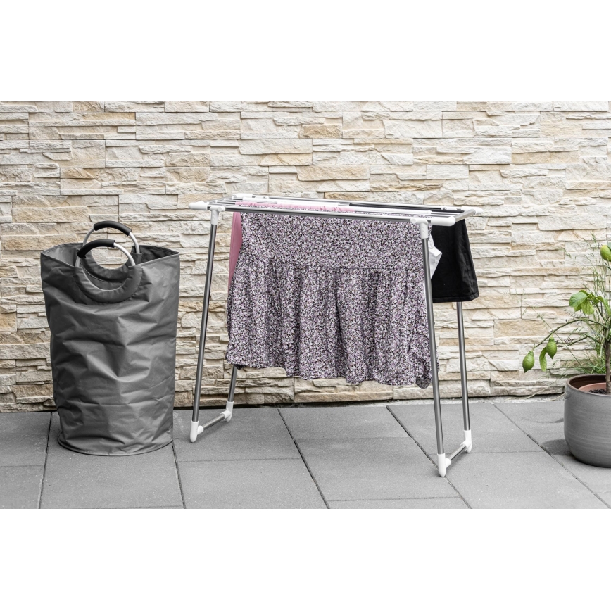 WENKO 3774020100 - Stendibiancheria PROFI SINGLE 87x79 cm acciaio inox/argento/bianco