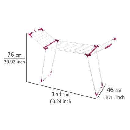 WENKO 3774021100 - Stendibiancheria SUMMER DRY 153x76 cm bianco/rosa