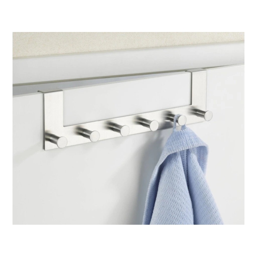 WENKO 4468060100-Appendiabiti CELANO 39x11 cm acciaio inox/argento