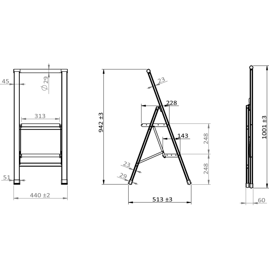 WENKO 50482100 - Scaletta ALU-DESIGN 44x101 cm nero