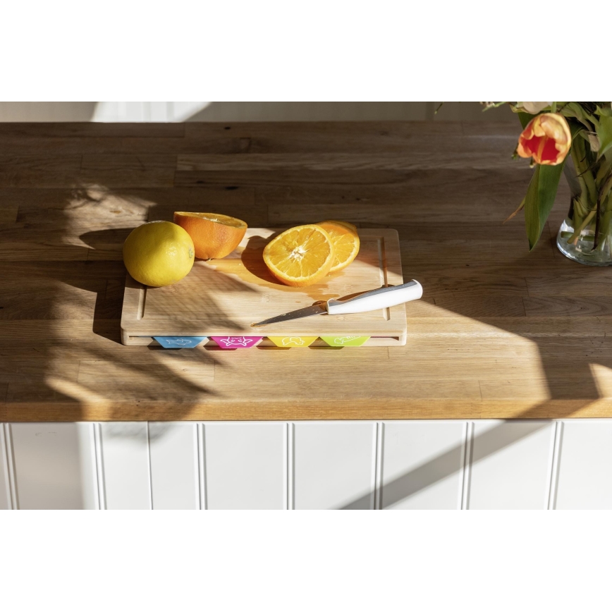 WENKO 53064100 - Tagliere 32,5x22,5 cm marrone/multicolore