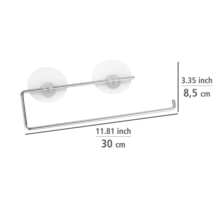WENKO 53130100 - Supporto per strofinacci STATIC-LOC 30x8,5 cm argento/trasparente