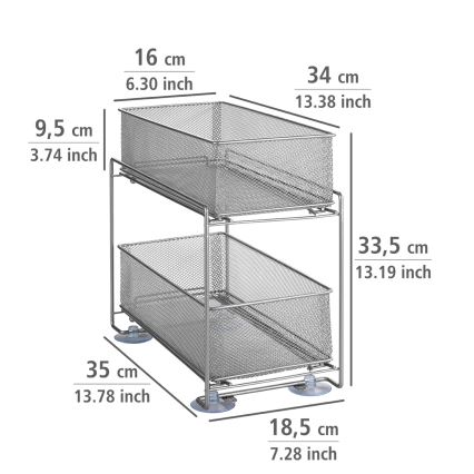 WENKO 53140800 - Mensola GIOMA 35x33,5 cm argento