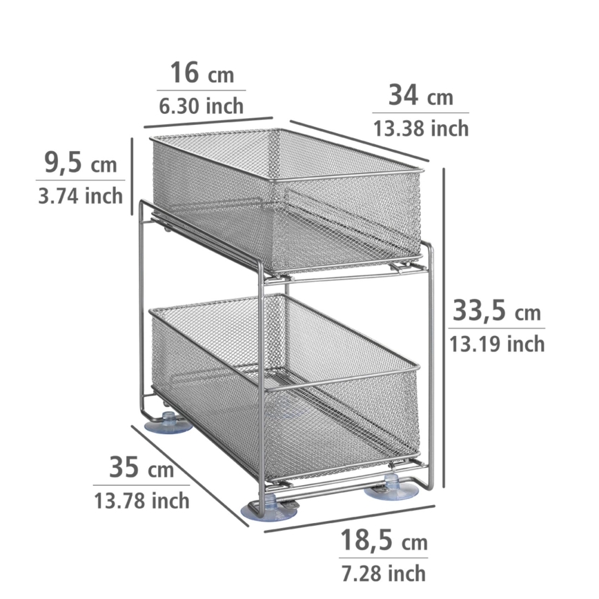 WENKO 53140800 - Mensola GIOMA 35x33,5 cm argento