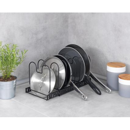 WENKO 53149100 - Porta coperchi e padelle 18x18 cm nero