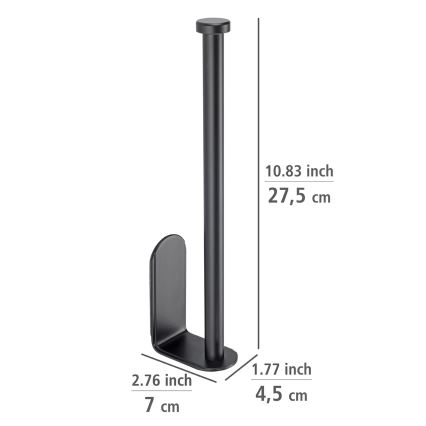 WENKO 53214100 - Portarotolo NIO 27,5x7 cm nero