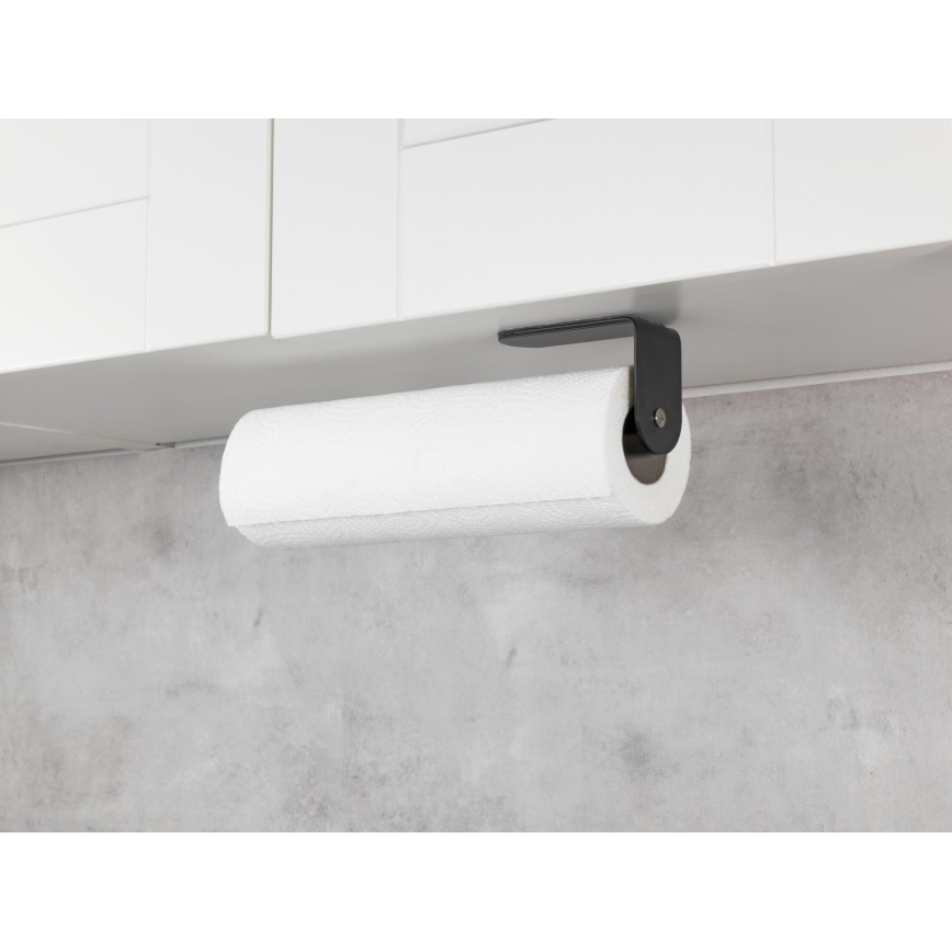 WENKO 53214100 - Portarotolo NIO 27,5x7 cm nero