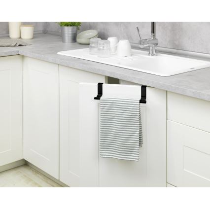 WENKO 53246100 - Porta asciugamani 7x6 cm acciaio inox/nero