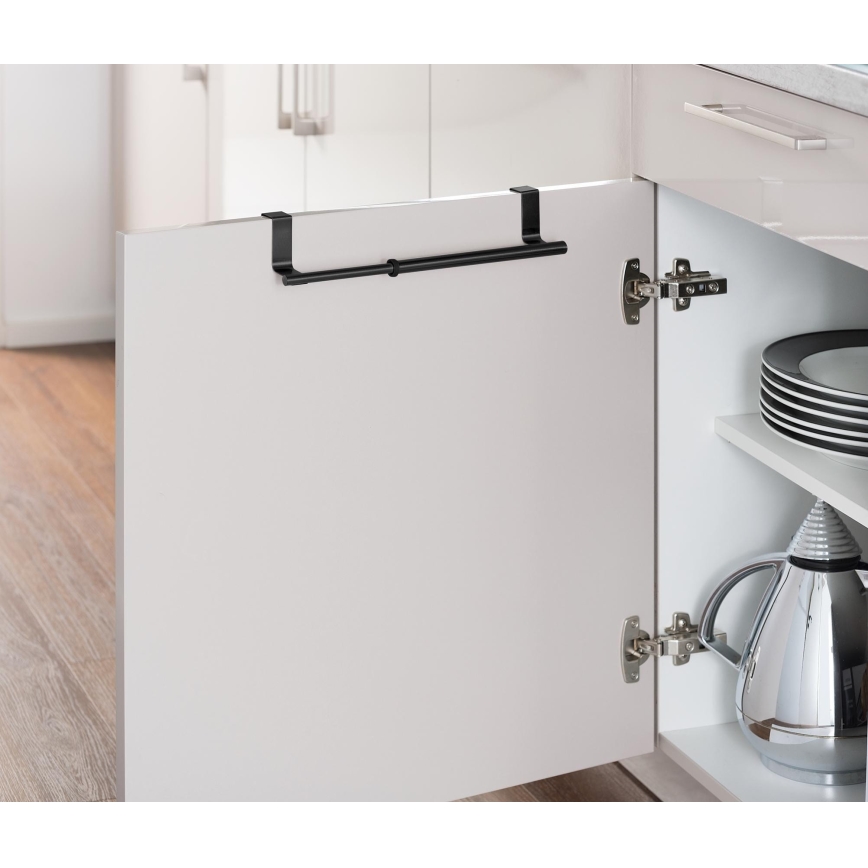 WENKO 53246100 - Porta asciugamani 7x6 cm acciaio inox/nero