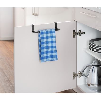 WENKO 53246100 - Porta asciugamani 7x6 cm acciaio inox/nero
