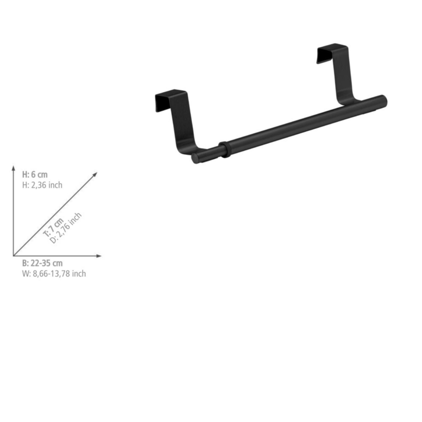 WENKO 53246100 - Porta asciugamani 7x6 cm acciaio inox/nero