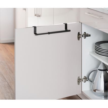 WENKO 53247100 - Porta asciugamani 36-60 cm acciaio inox/nero