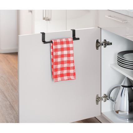WENKO 53247100 - Porta asciugamani 7x6 cm acciaio inox/nero