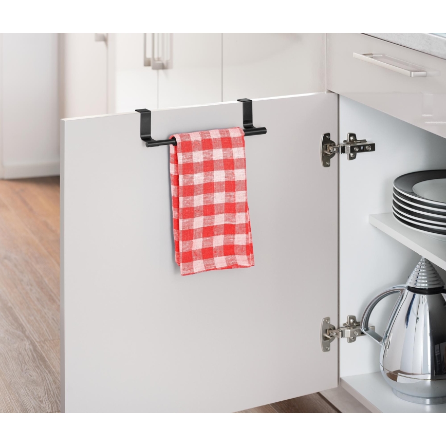 WENKO 53247100 - Porta asciugamani 7x6 cm acciaio inox/nero