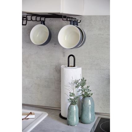 WENKO 53256100 - Porta asciugamani da cucina 12,5x32,5 cm nero