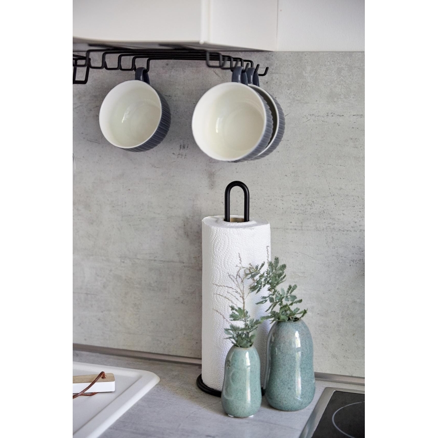 WENKO 53256100 - Porta asciugamani da cucina 12,5x32,5 cm nero