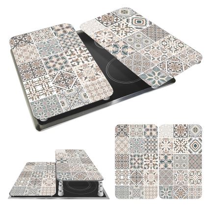 WENKO 53904100 - Coperchio per piano cottura 30x52 cm multicolore/grigio/trasparente