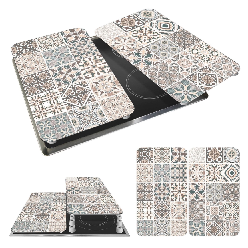 WENKO 53904100 - Coperchio per piano cottura 30x52 cm multicolore/grigio/trasparente