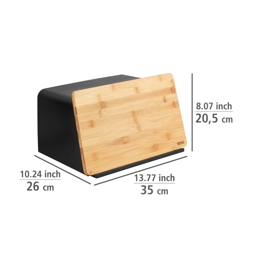 WENKO 54098100 - Portapane KUBO 35x26,5 cm nero/marrone