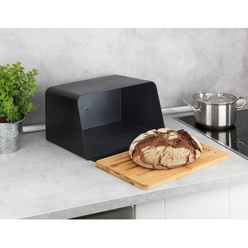 WENKO 54098100 - Portapane KUBO 35x26,5 cm nero/marrone