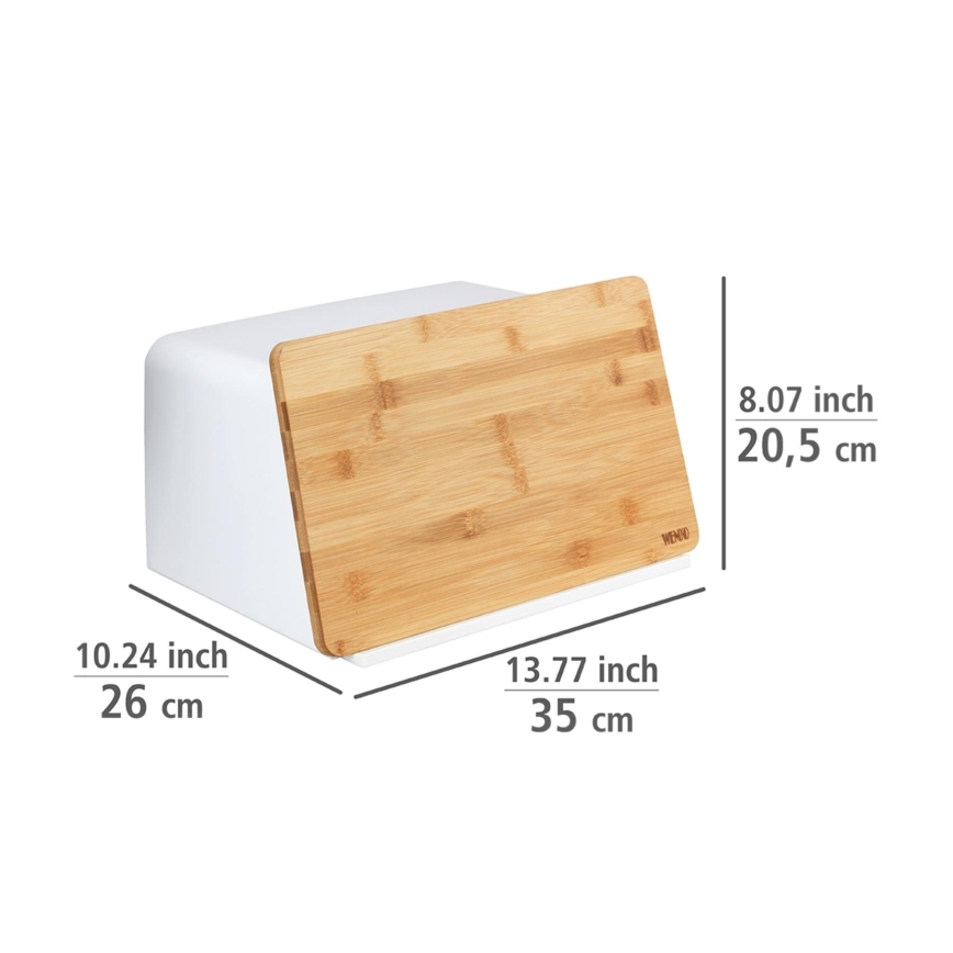 WENKO 54099100 - Portapane KUBO 35x26,5 cm bianco/marrone