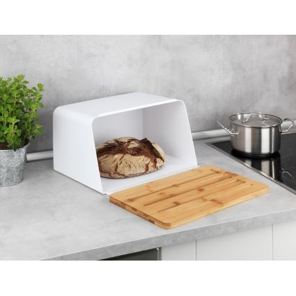 WENKO 54099100 - Portapane KUBO 35x26,5 cm bianco/marrone